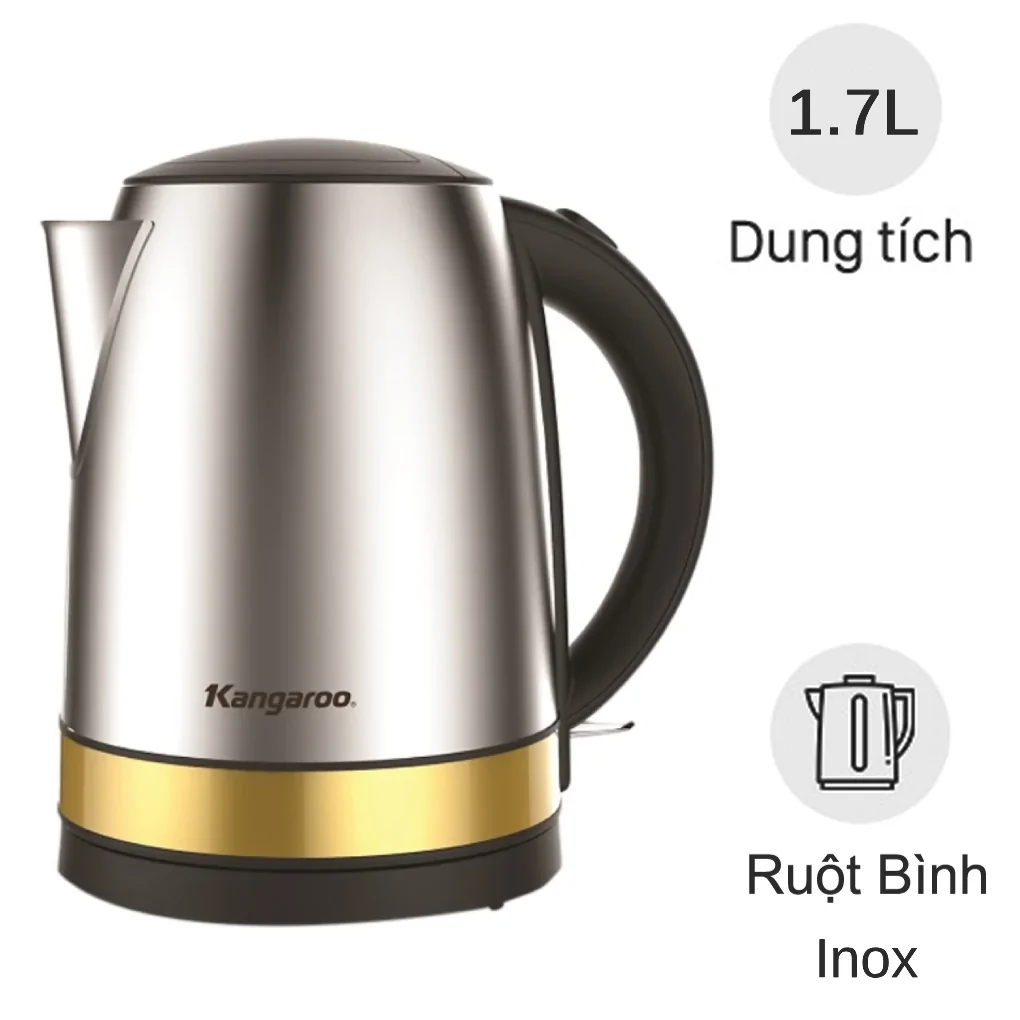 Bình Đun Siêu Tốc Inox Kangaroo KG642 1.7 Lít