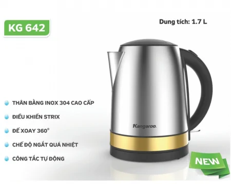 Bình Đun Siêu Tốc Inox Kangaroo KG642 1.7 Lít 7