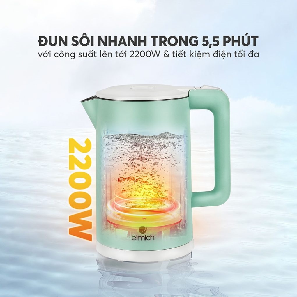 Ấm Đun Nước Siêu Tốc Elmich KEE 1774B 1.7 Lít 12