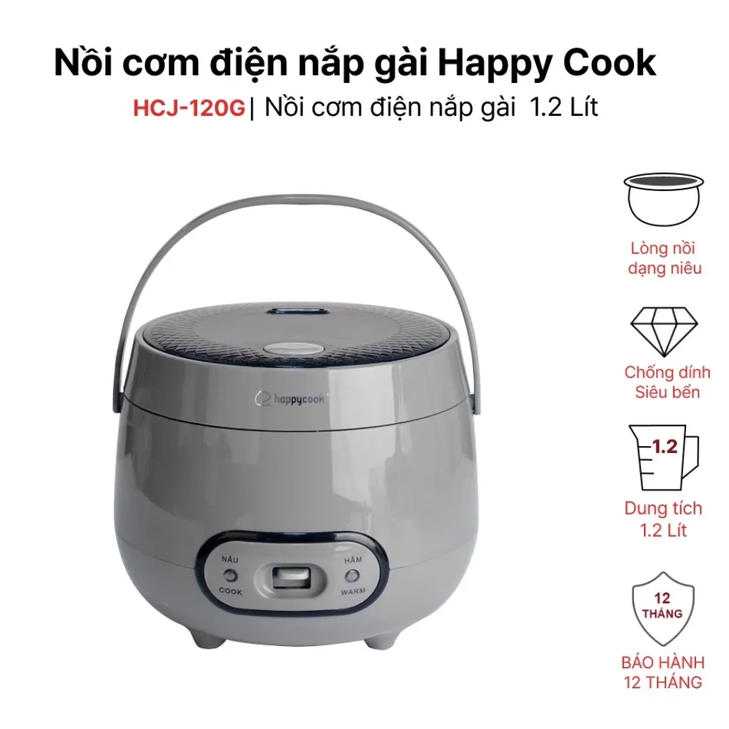 Nồi Cơm Nắp Gài Happy Cook HCJ-120G 1.2 Lít 1
