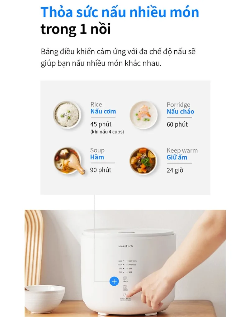 Nồi Cơm Điện Lock&lock Donggeurami Rice Cooker EJR334IVY 1.0 Lít 14