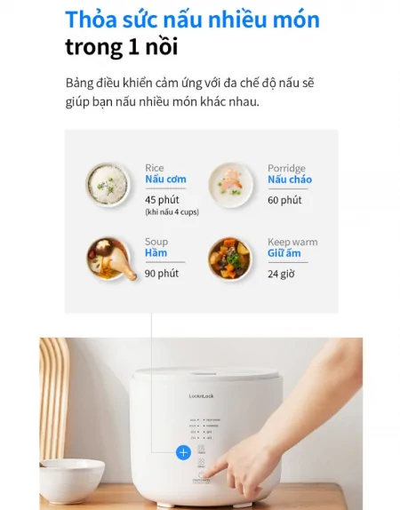 Nồi Cơm Điện Lock&lock Donggeurami Rice Cooker EJR334IVY 1.0 Lít 14