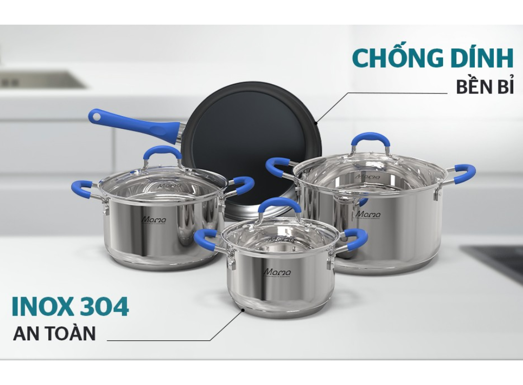 Bộ Nồi Chảo Inox 5 Đáy Sunhouse Mama SHG509 6