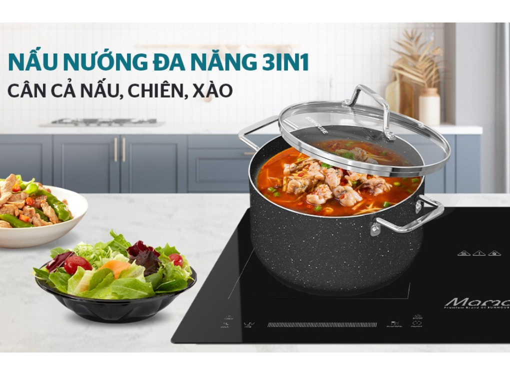 Bộ Nồi Siêu Bền Đá Đáy Từ Sunhouse SHG7878MB 6