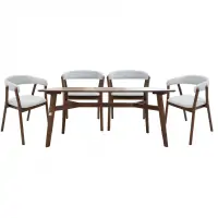 Bộ Bàn Ăn Ariel WM1906 + 4 Ghế Ăn Ariel WM1938 Nâu