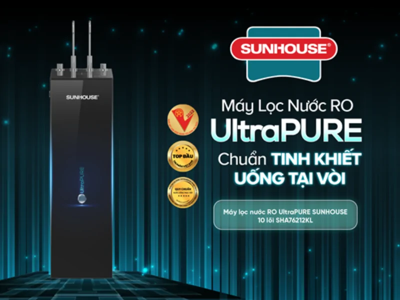 Máy Lọc Nước RO UltraPURE Nóng Lạnh 10 Lõi Sunhouse SHA76212KL 12