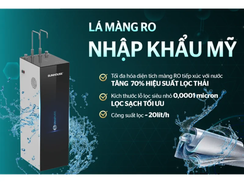 Máy Lọc Nước RO UltraPURE Nóng Lạnh 10 Lõi Sunhouse SHA76212KL 8