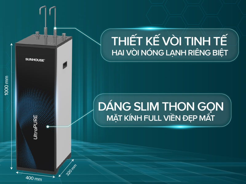 Máy Lọc Nước RO UltraPURE Nóng Lạnh 10 Lõi Sunhouse SHA76621KL 7