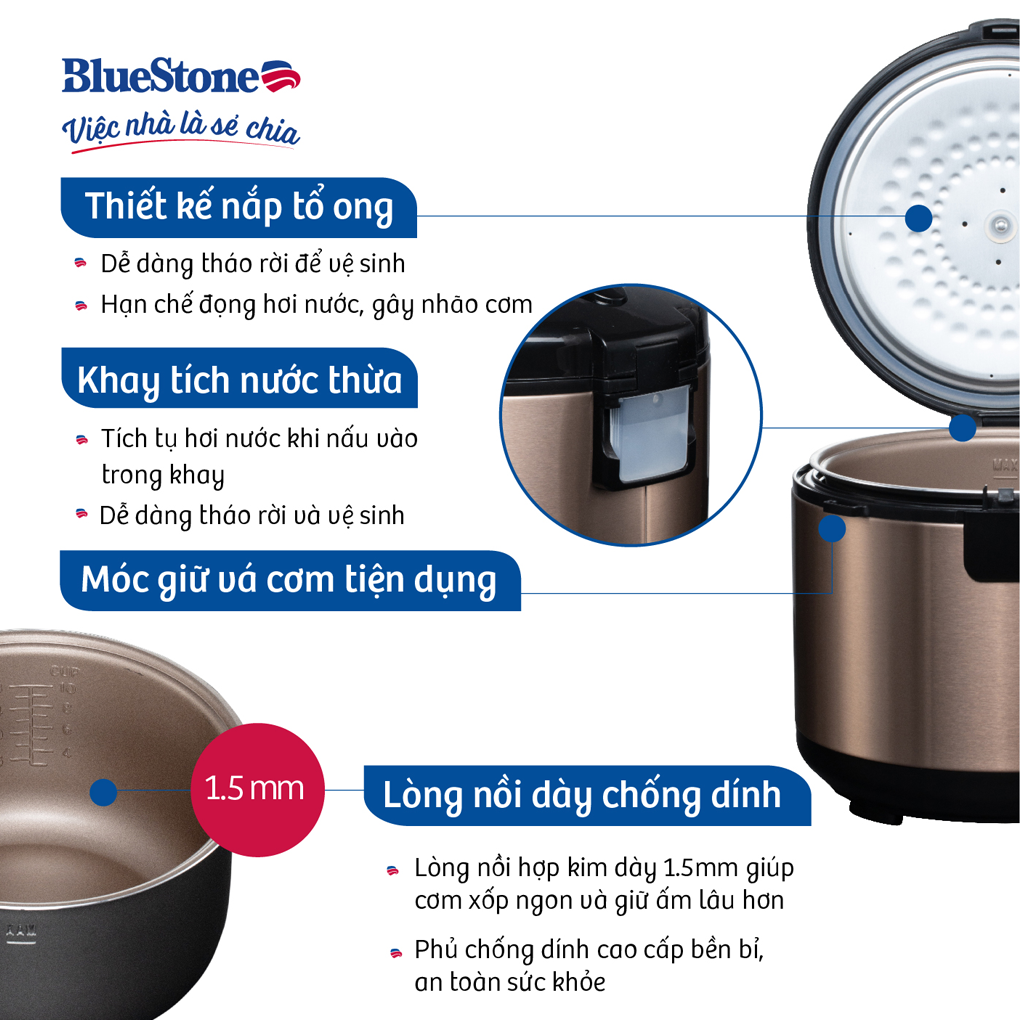 Nồi Cơm Điện Bluestone RCB-5519 1.8 Lít 3