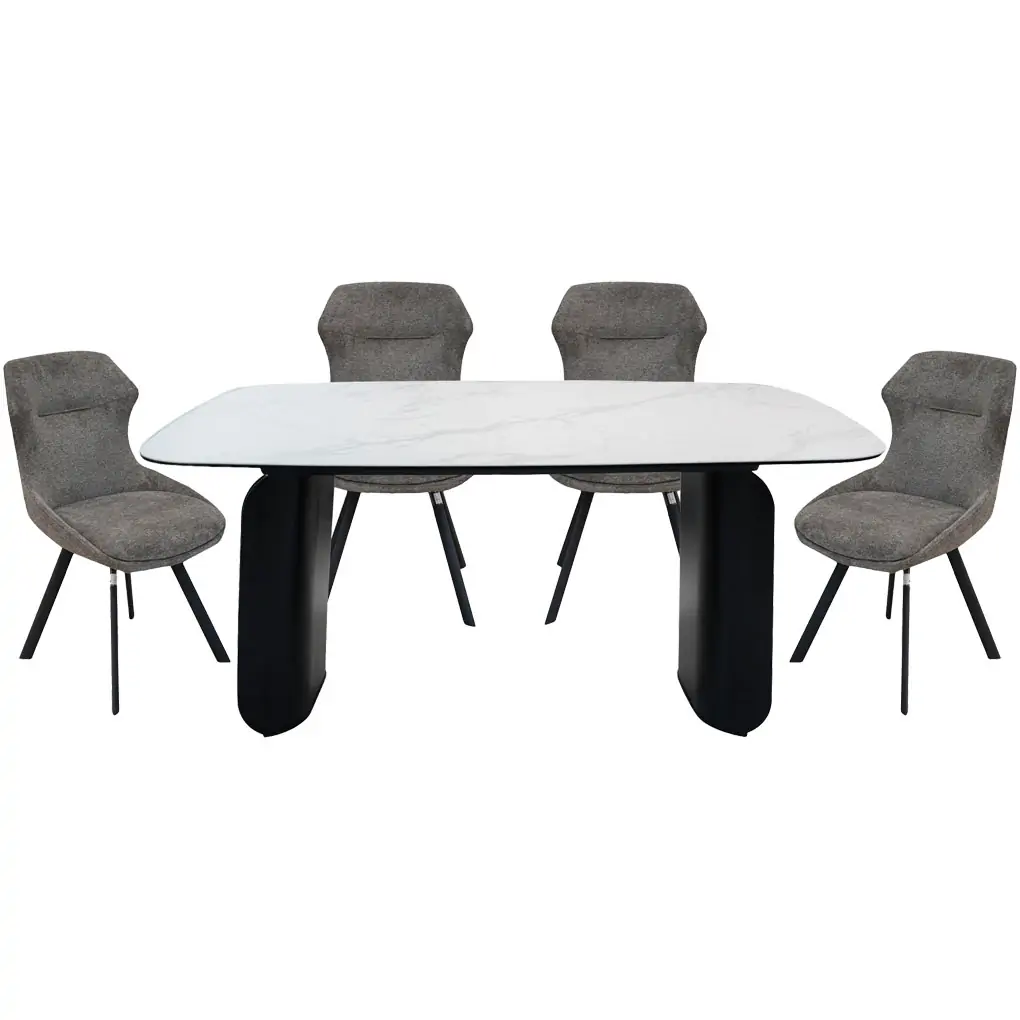 Bộ Bàn Ăn Lino VA9998-L180 + 4 Ghế Ăn Zora VD6381-4