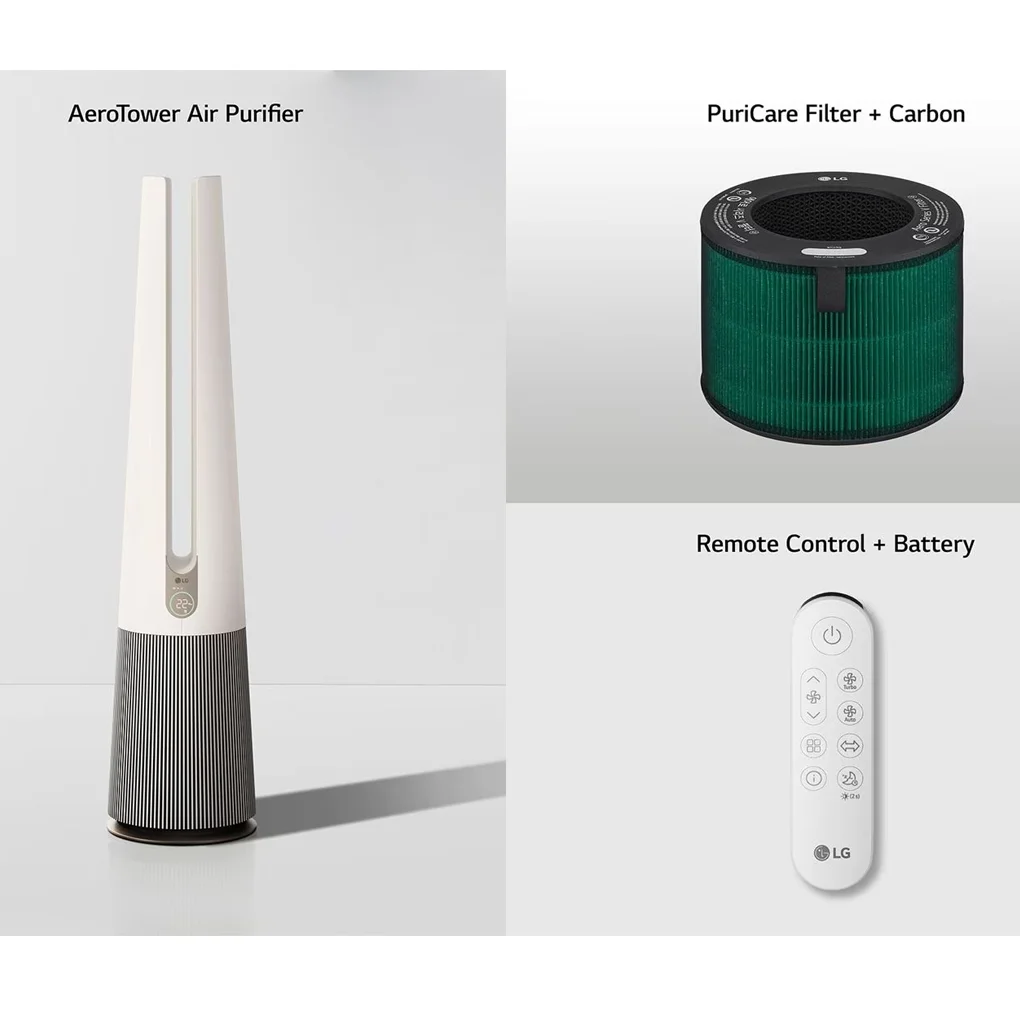 Máy Lọc Không Khí LG PuriCare Aero Tower Hit FS15GPBK0 Màu Be 16