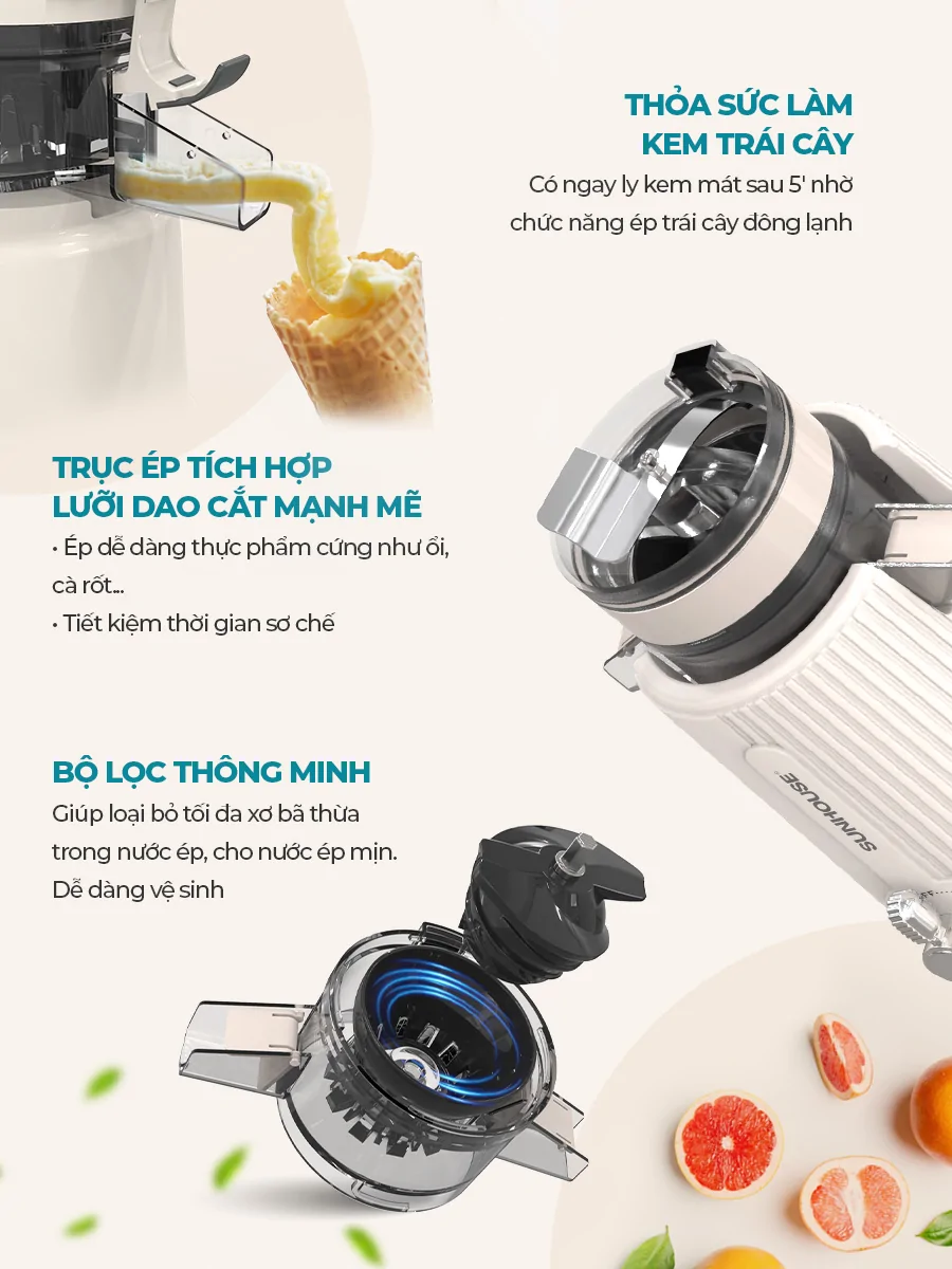 Máy Ép Chậm Sunhouse SHD5516 10