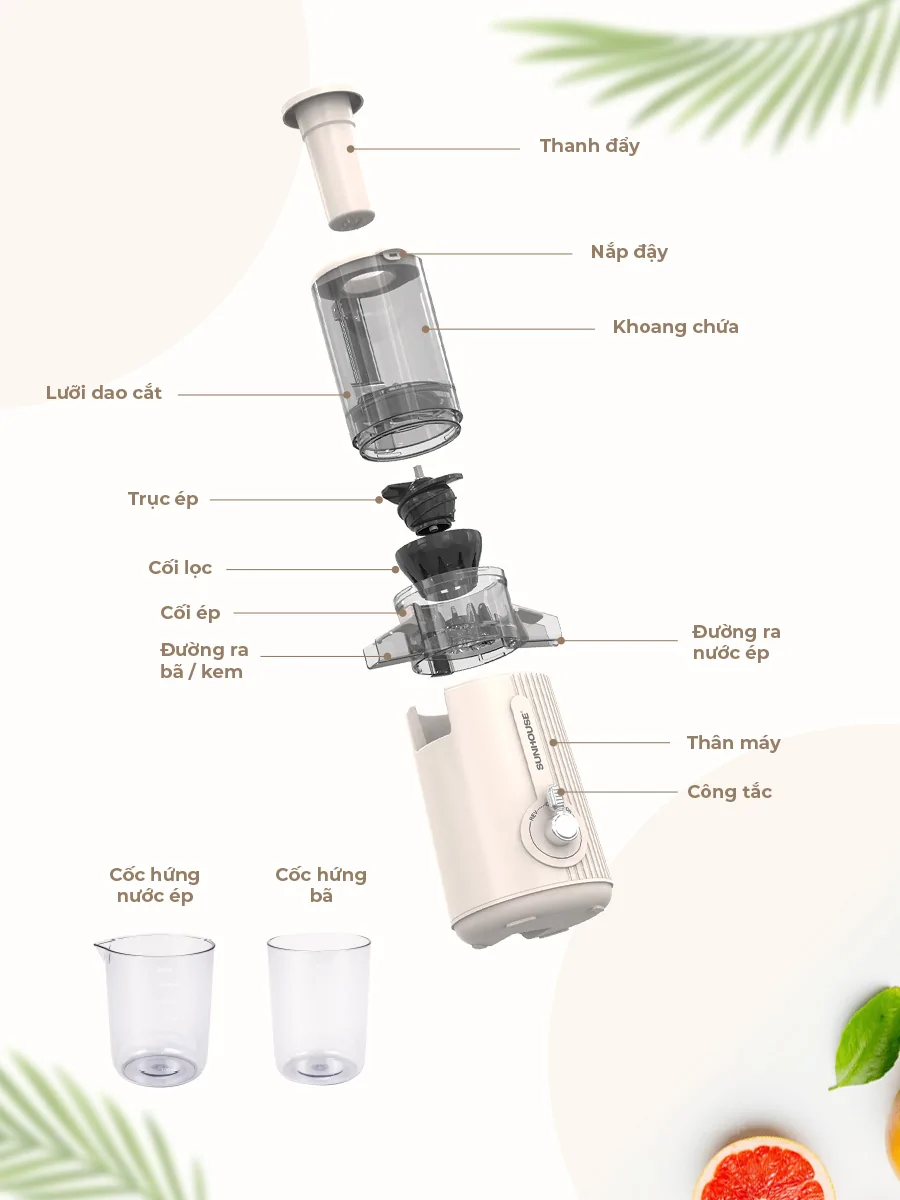 Máy Ép Chậm Sunhouse SHD5516 6