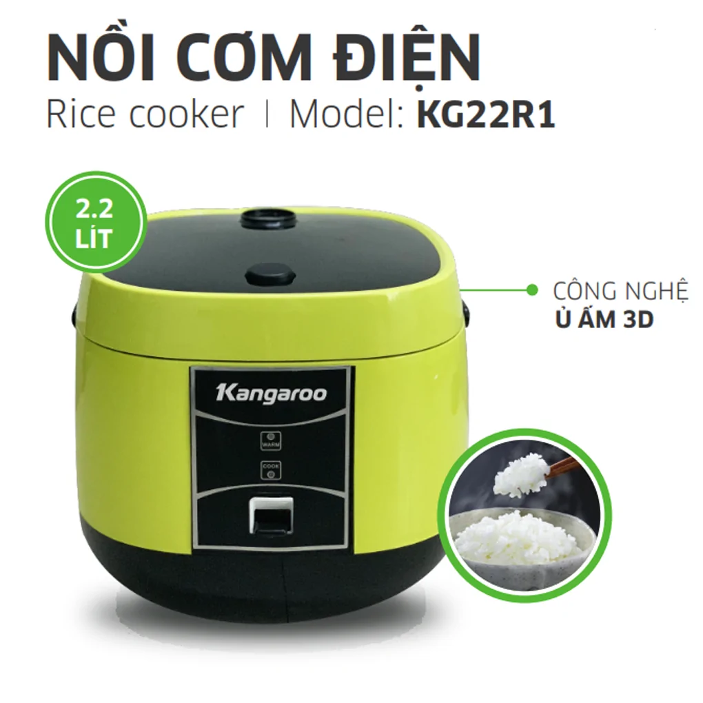 Nồi Cơm Điện Kangaroo KG22R1 2.2 Lít 8