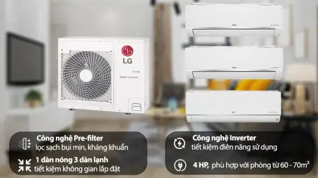 Bộ Máy Lạnh Multi LG Inverter 3 Dàn Lạnh 4 HP Z4UQ36GFA0-2 3