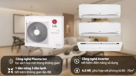 Bộ máy lạnh Multi LG Inverter 2 dàn lạnh & cassette 4 HP Z4UQ36GFA0 4