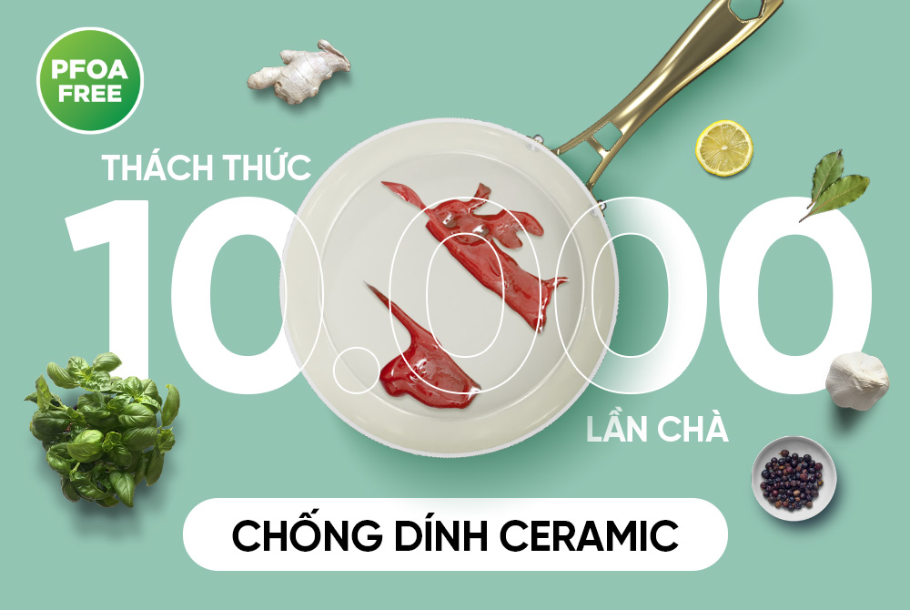 Bộ Nồi Chảo Ceramic Đáy Liền Infinity Sunhouse IF8668 9