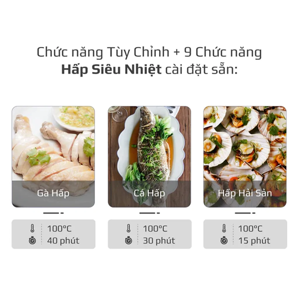 Nồi Chiên Hơi Nước Có Chức Năng Hấp Olivo SF15 7