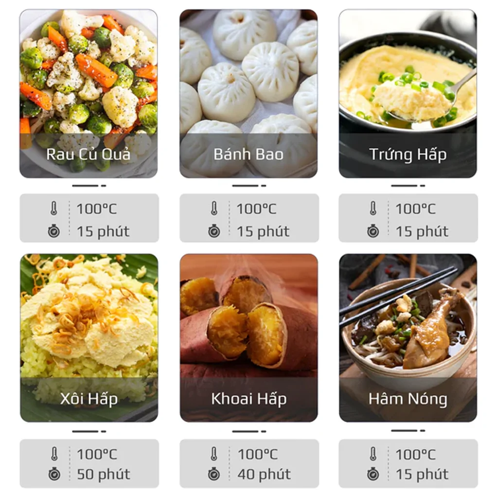 Nồi Chiên Hơi Nước Có Chức Năng Hấp Olivo SF15 8