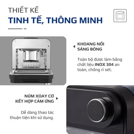Nồi Chiên Hơi Nước Có Chức Năng Hấp Olivo SF15 18