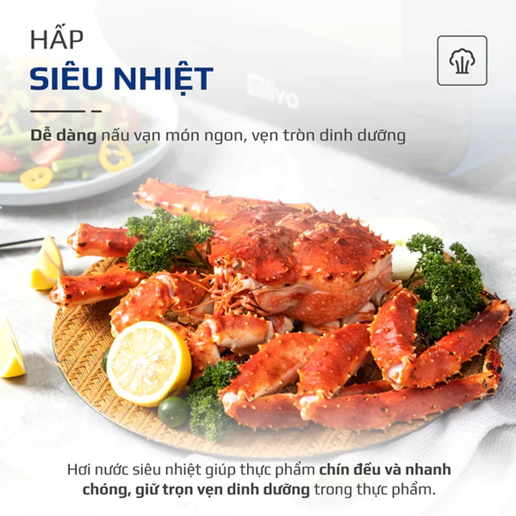 Nồi Chiên Hơi Nước Có Chức Năng Hấp Olivo SF15 6