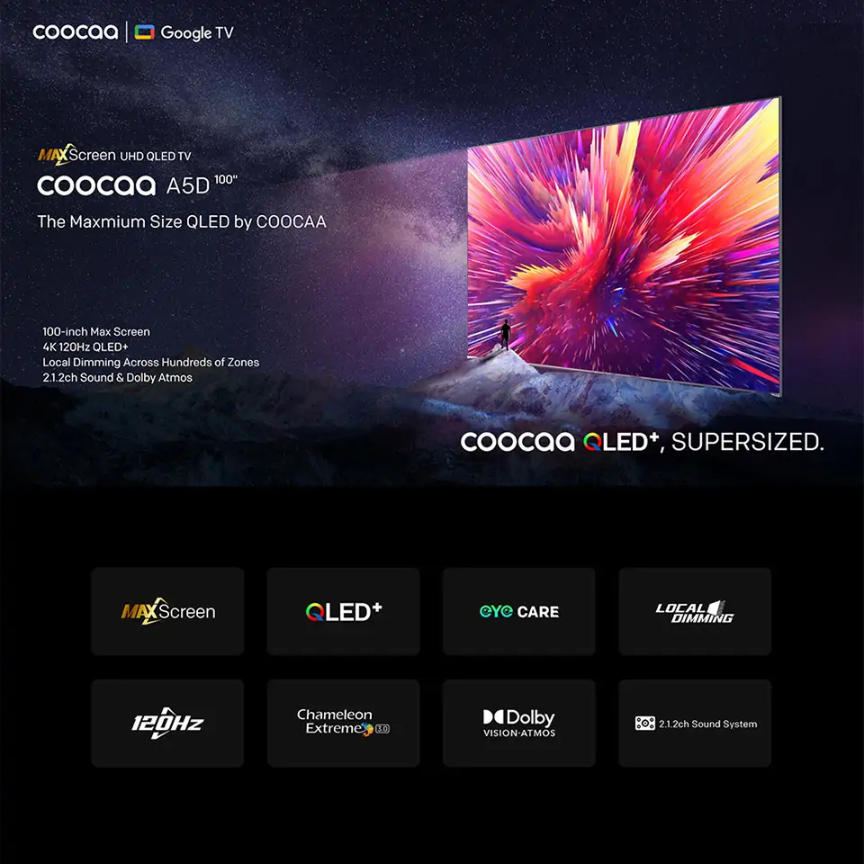 Google Tivi Coocaa QLED 4K 100 Inch 100A5D 3