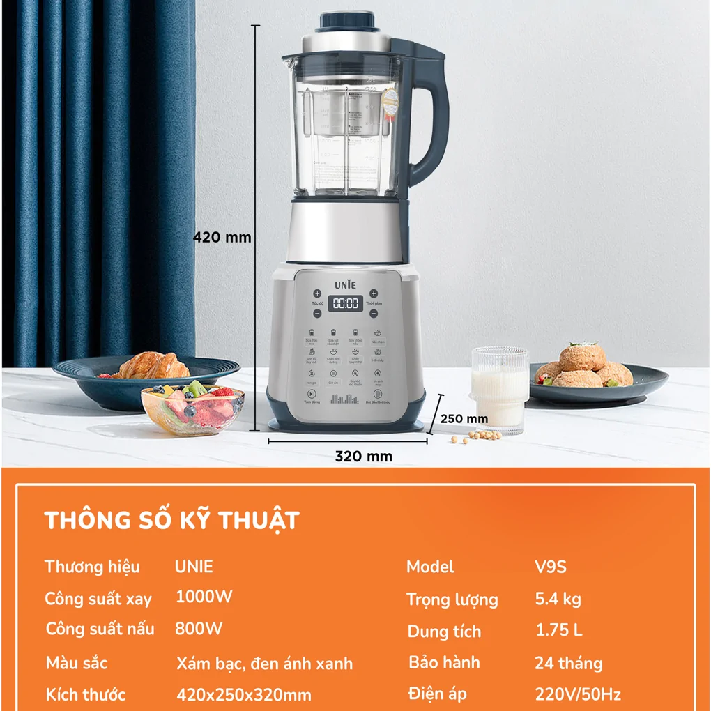 Máy Làm Sữa Hạt Unie V9S 8