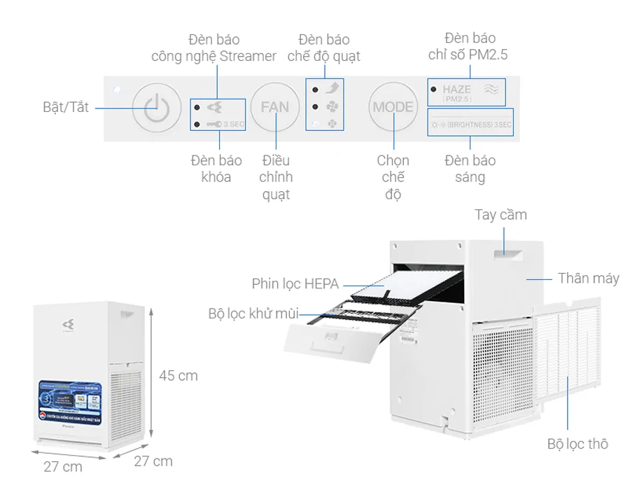 Máy Lọc Không Khí Daikin MC30YVM7 - Malaysia 9