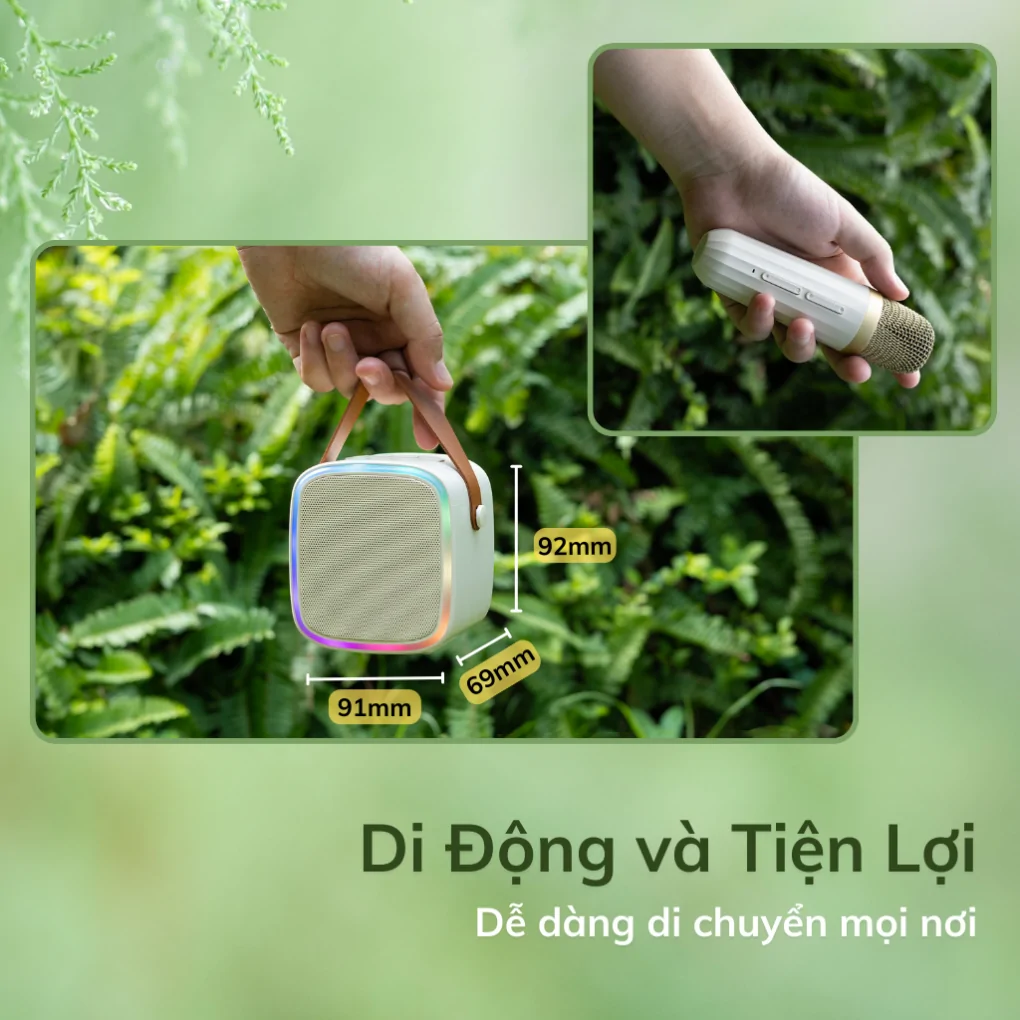 Bộ Loa Karaoke Mini Bluetooth iCore ISM02 Kèm 1 Micro 3