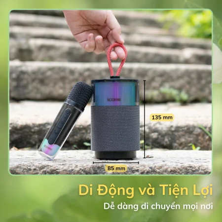 Bộ Loa Karaoke mini Bluetooth iCore ISM03 kèm 1 Micro 5