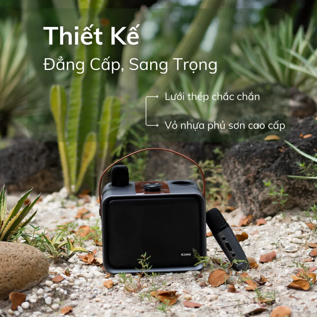 Bộ Loa Karaoke Bluetooth iCore ISM09 kèm 2 Micro 0