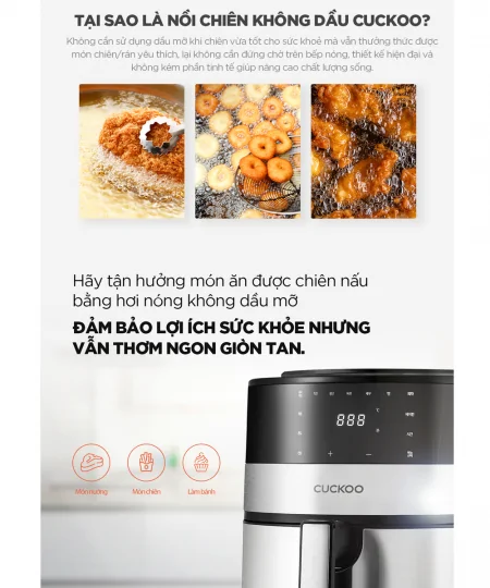Nồi Chiên Không Dầu Cuckoo CAF-F0410T/BKVNCV Màu Đen 8