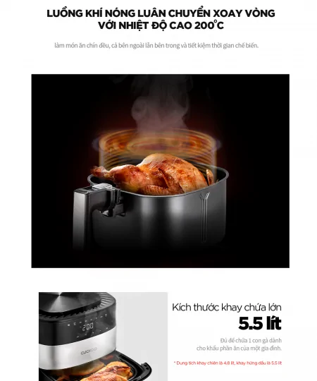 Nồi Chiên Không Dầu Cuckoo CAF-G0510T/BKVNCV Màu Đen 10