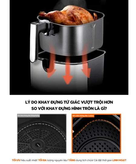 Nồi Chiên Không Dầu Cuckoo CAF-G0510T/BKVNCV Màu Đen 11