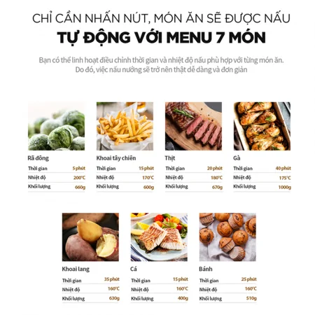 Nồi Chiên Không Dầu Cuckoo CAF-G0510T/BKVNCV Màu Đen 4