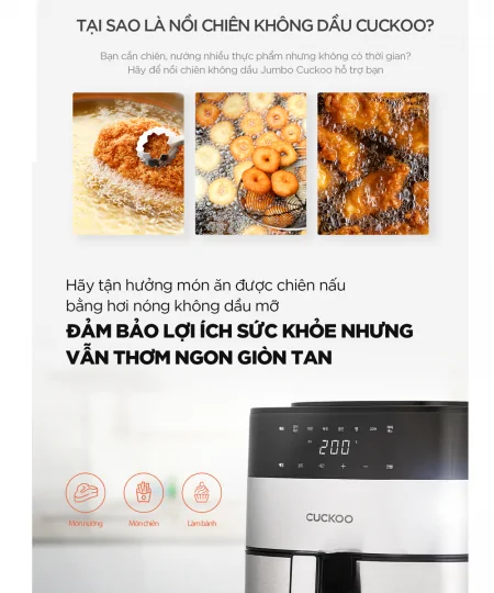 Nồi Chiên Không Dầu Cuckoo CAF-G0510T/BKVNCV Màu Đen 9