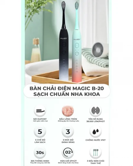 Bàn Chải Điện Magic B-20 Màu Đen 10