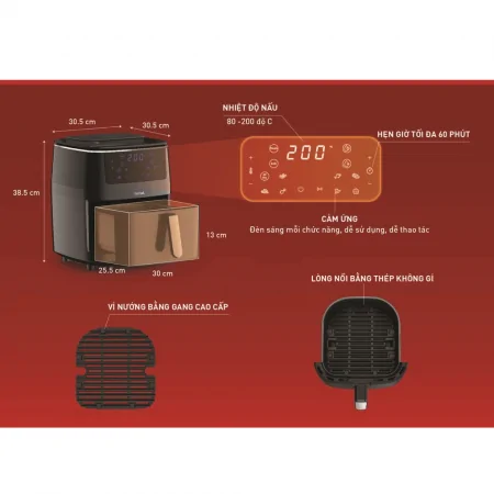 Nồi Chiên Không Dầu Kết Hợp Hấp Tefal FW201815 6.5 Lít 10