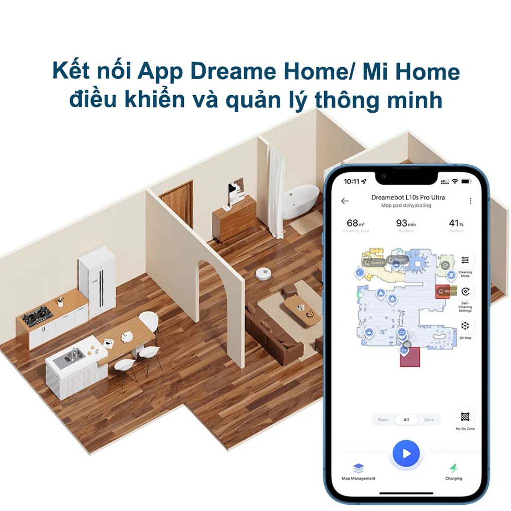 Robot Hút Bụi Lau Nhà Dreame L10s Pro Ultra Heat 10