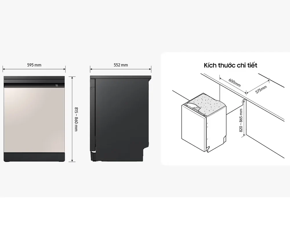 Máy Rửa Chén Bespoke Samsung DW60CB750FAPSV - Xuất Xứ Thái Lan 9