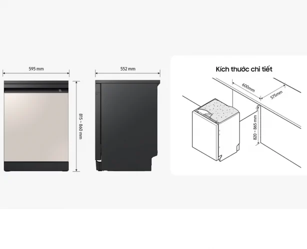 Máy Rửa Chén Bespoke Samsung DW60CB750FAPSV - Thái Lan
