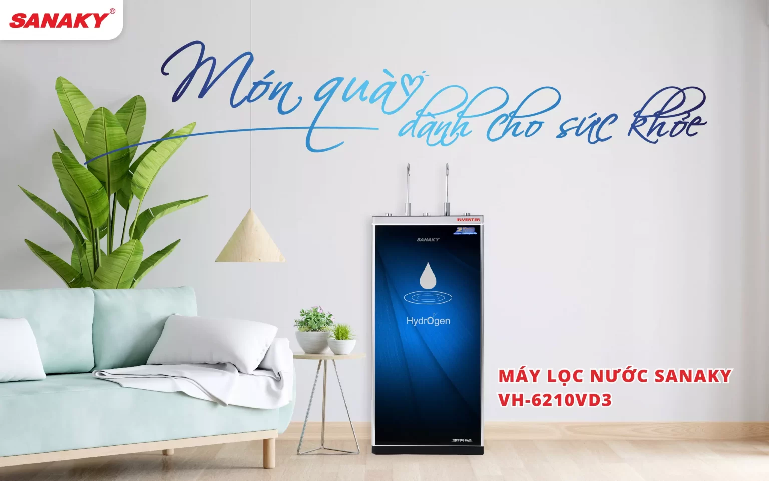 Máy Lọc Nước Nóng Lạnh Nguội Inverter Sanaky VH-6210VD3 10 Lõi 2