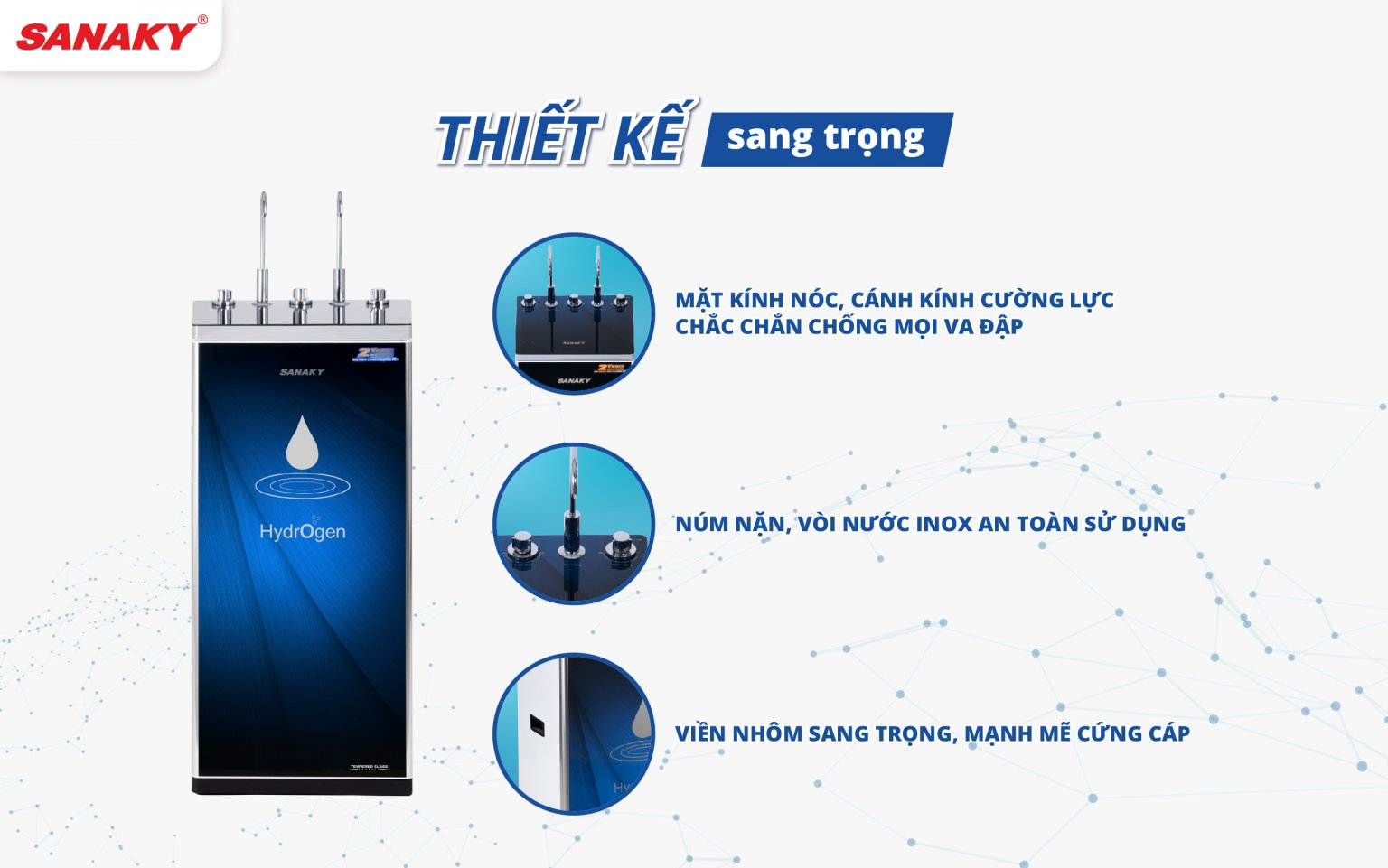 Máy Lọc Nước Nóng Lạnh Nguội Inverter Sanaky VH-6210VD3 10 Lõi 6