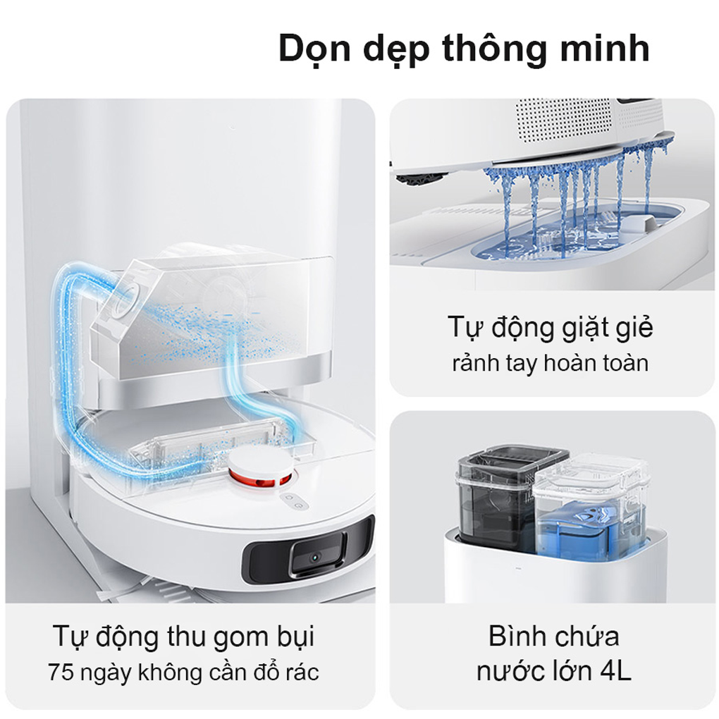 Robot Hút Bụi Lau Nhà Tự Giặt Giẻ Xiaomi X20 Plus 5