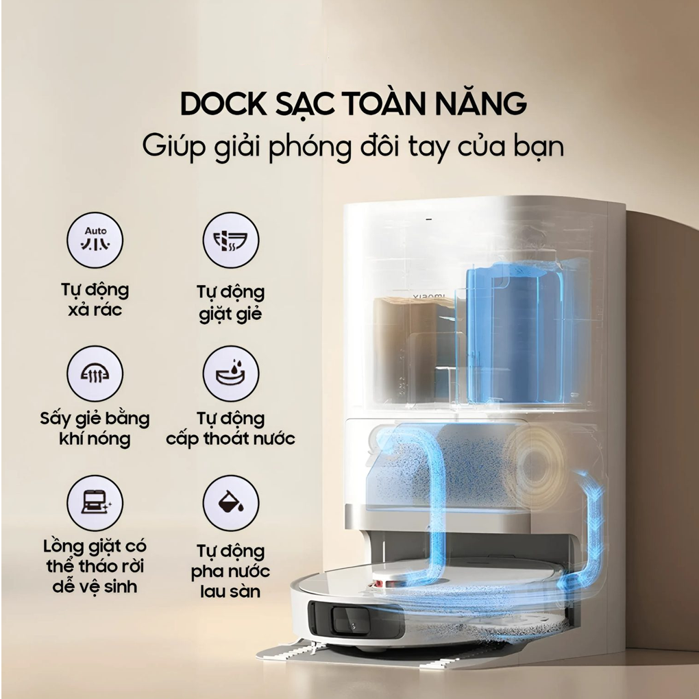 Robot Hút Bụi Lau Nhà Tự Giặt Giẻ Xiaomi X20 Plus 7