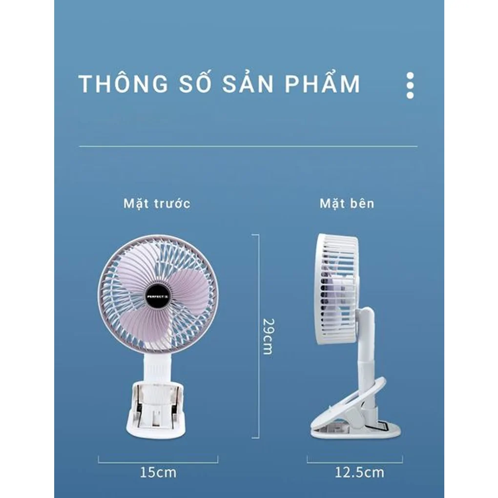 Quạt Để Bàn Có Sạc Tích Điện Perfect PF-QB2150 2