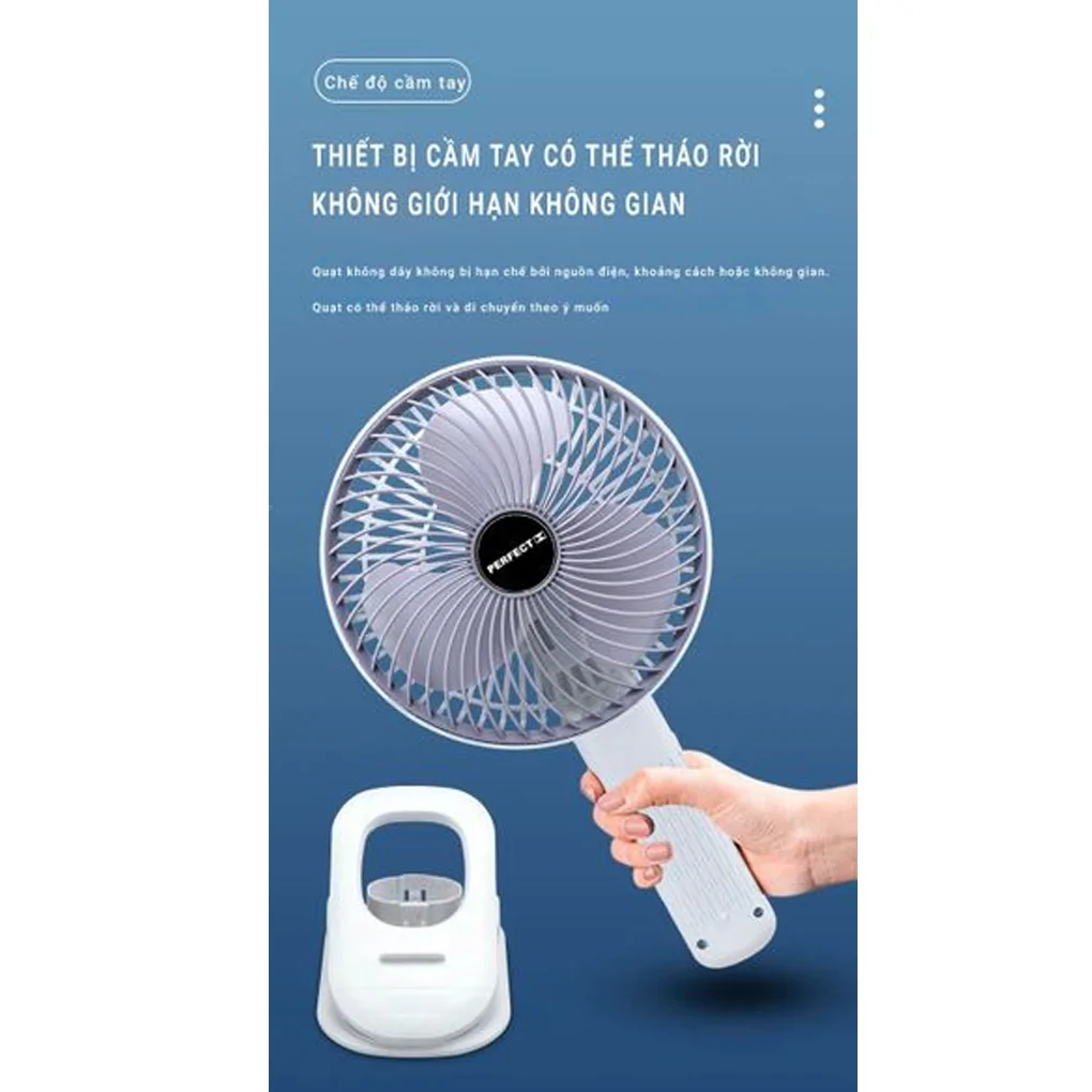 Quạt Để Bàn Có Sạc Tích Điện Perfect PF-QB2150 3