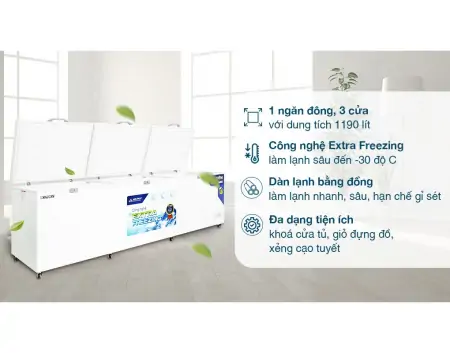 Tủ Đông Hòa Phát 1190 Lít HPF AD61190 0