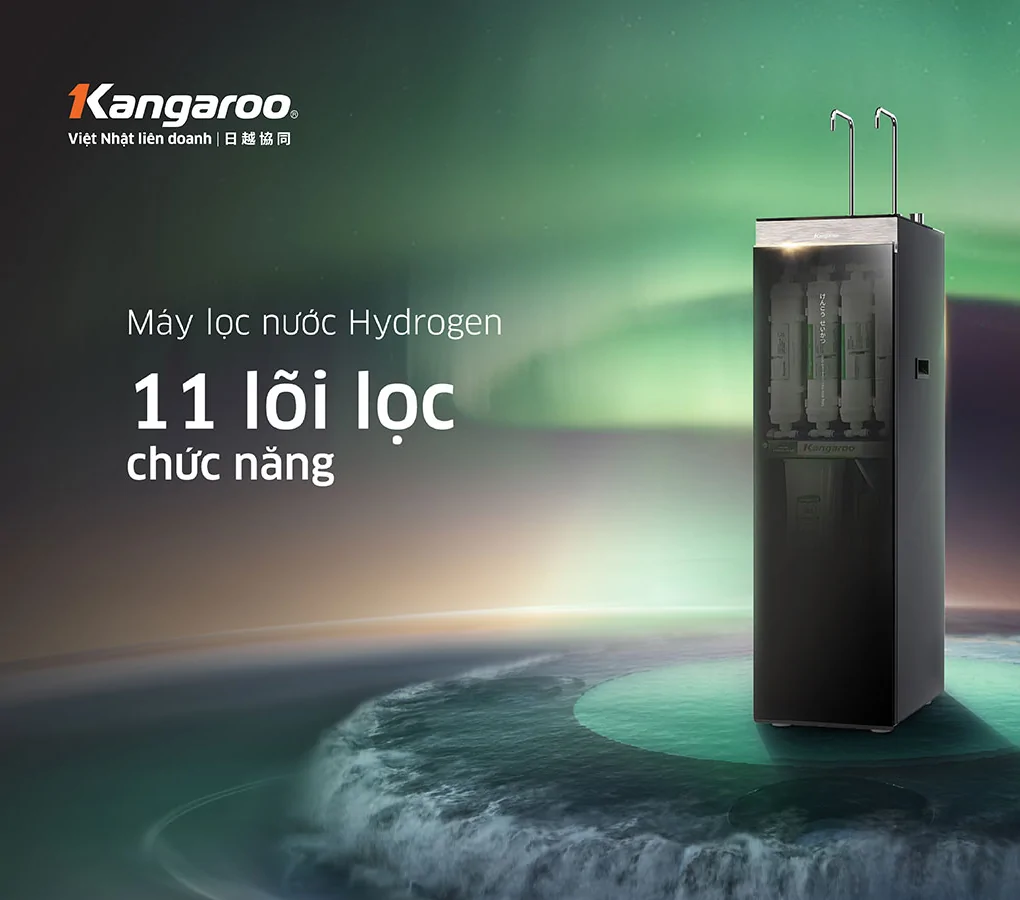 Máy Lọc Nước Kangaroo Hydrogen Nóng Lạnh KG11A16 11 Lõi 12