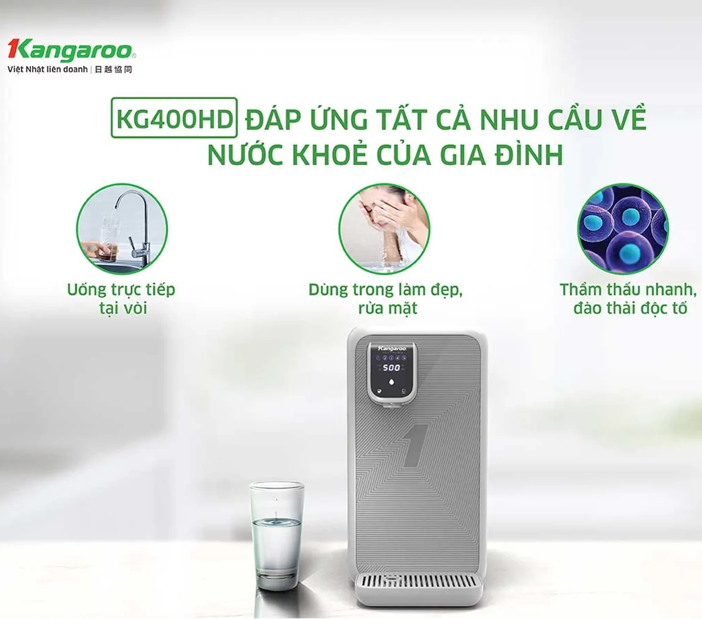Máy Lọc Nước Hydrogen Ion Kiềm Để Bàn Kangaroo KG400HD 8